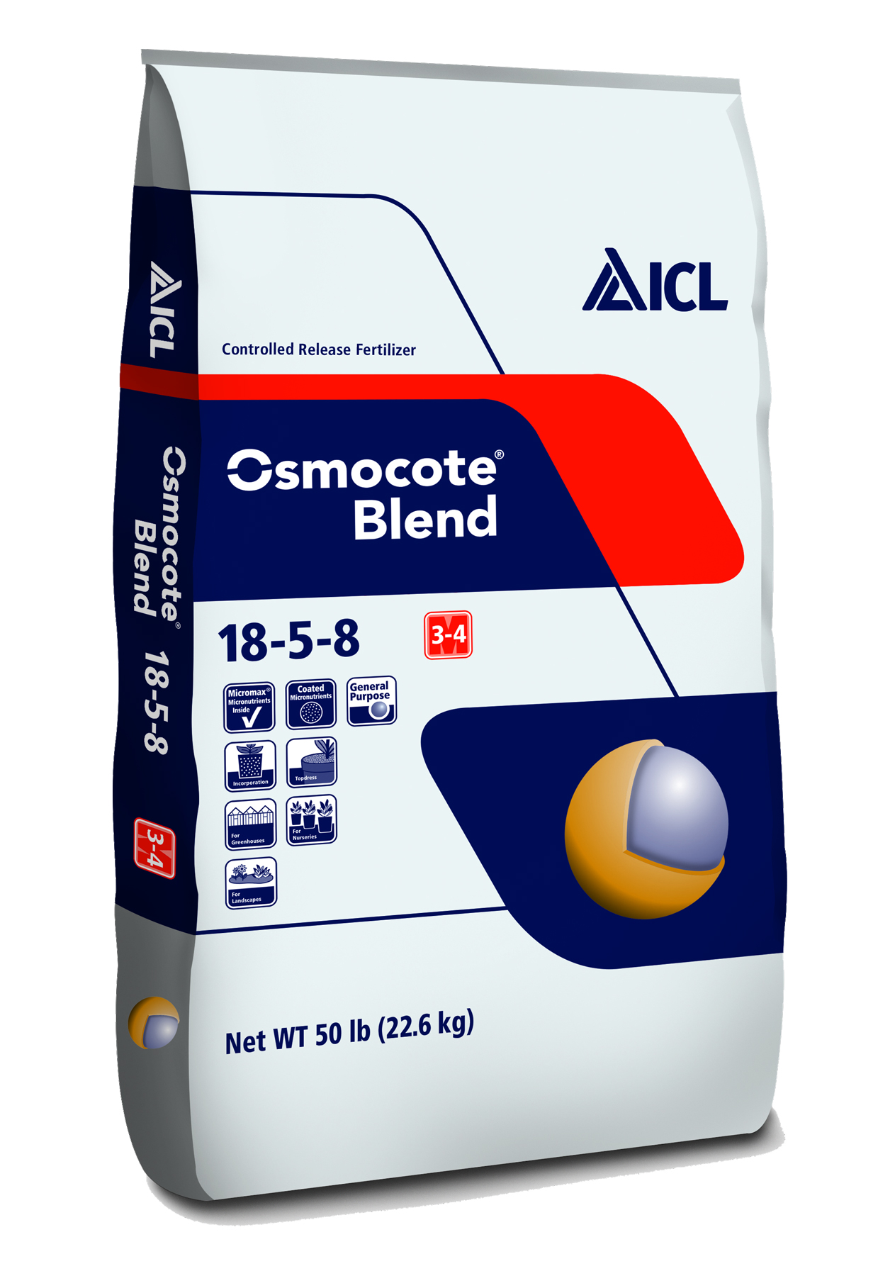Osmocote® 18-5-8 3-4M with Iron 50 lb Bag