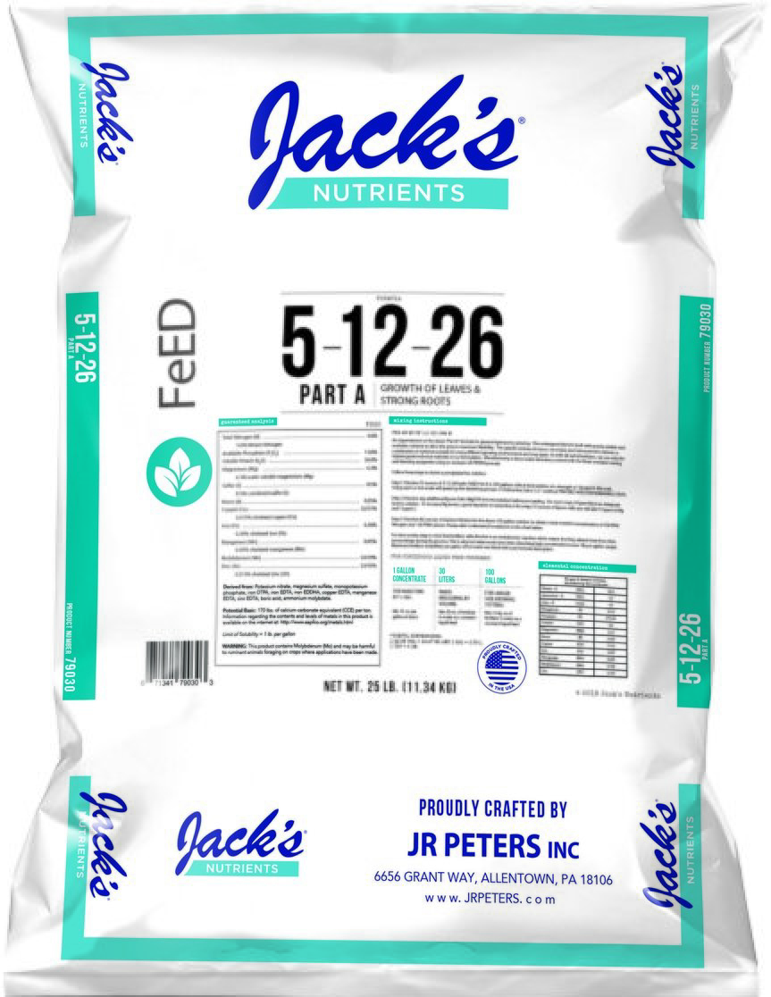 Jack's Hydroponic 5-12-26 - 25 lb Bag