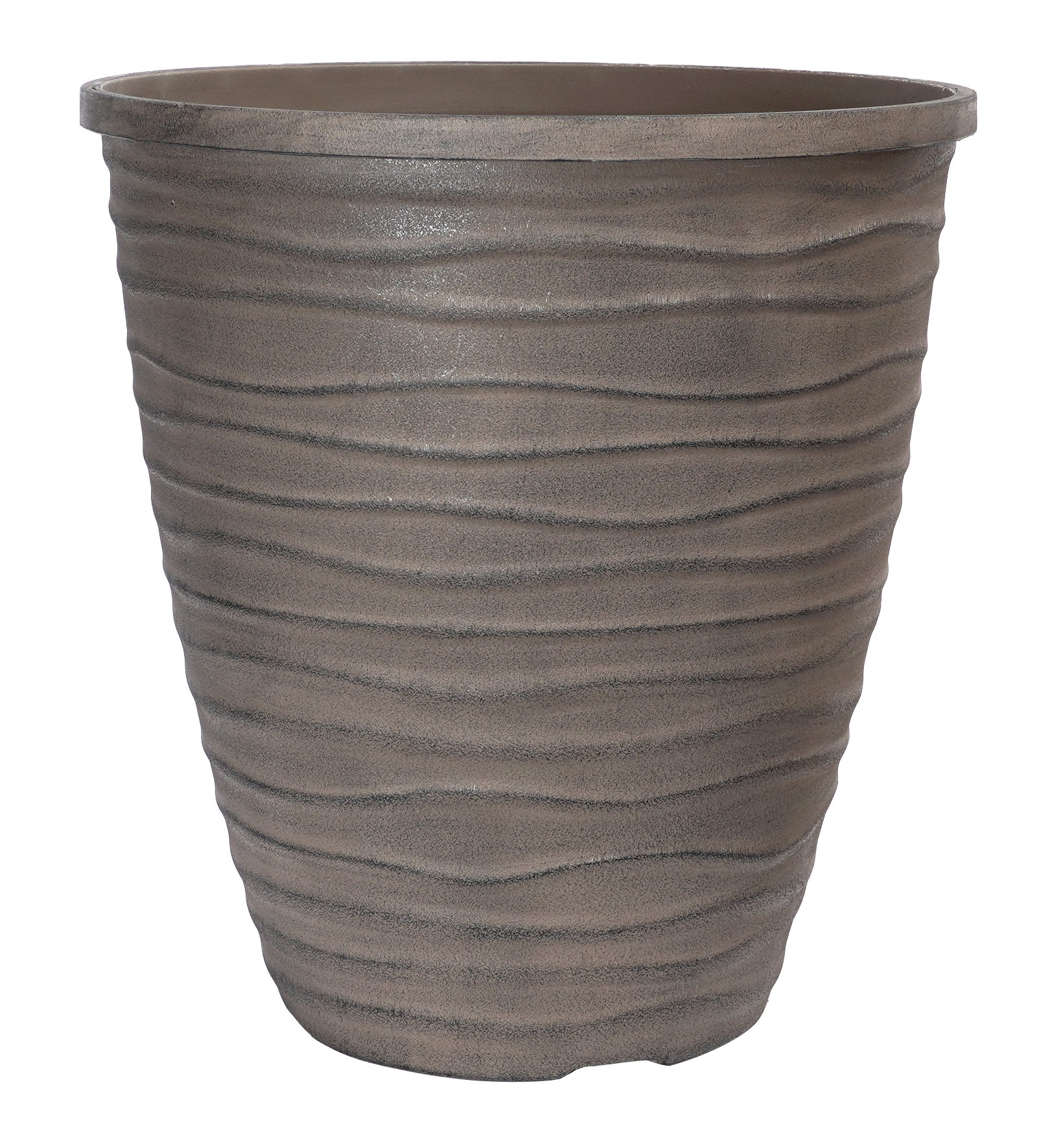 14" Tall Dune Planter with Rim Shaded Taupe - 13 per case