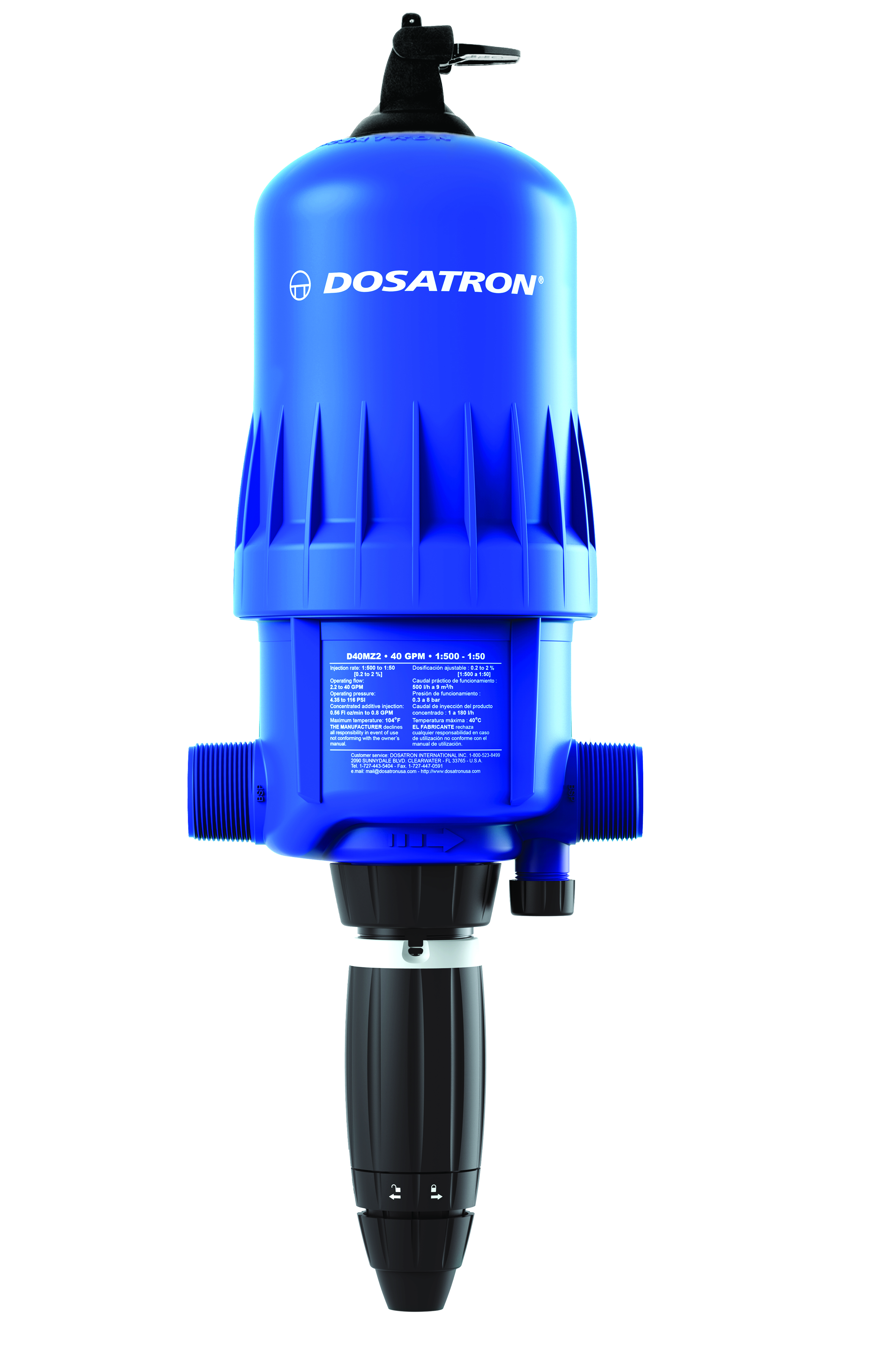 Dosatron® D40MZ2 Injector with Bypass 40 GPM 1:500 to 1:50