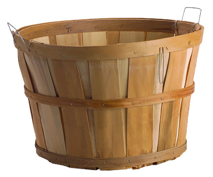 1 Bushel Wood Basket Natural