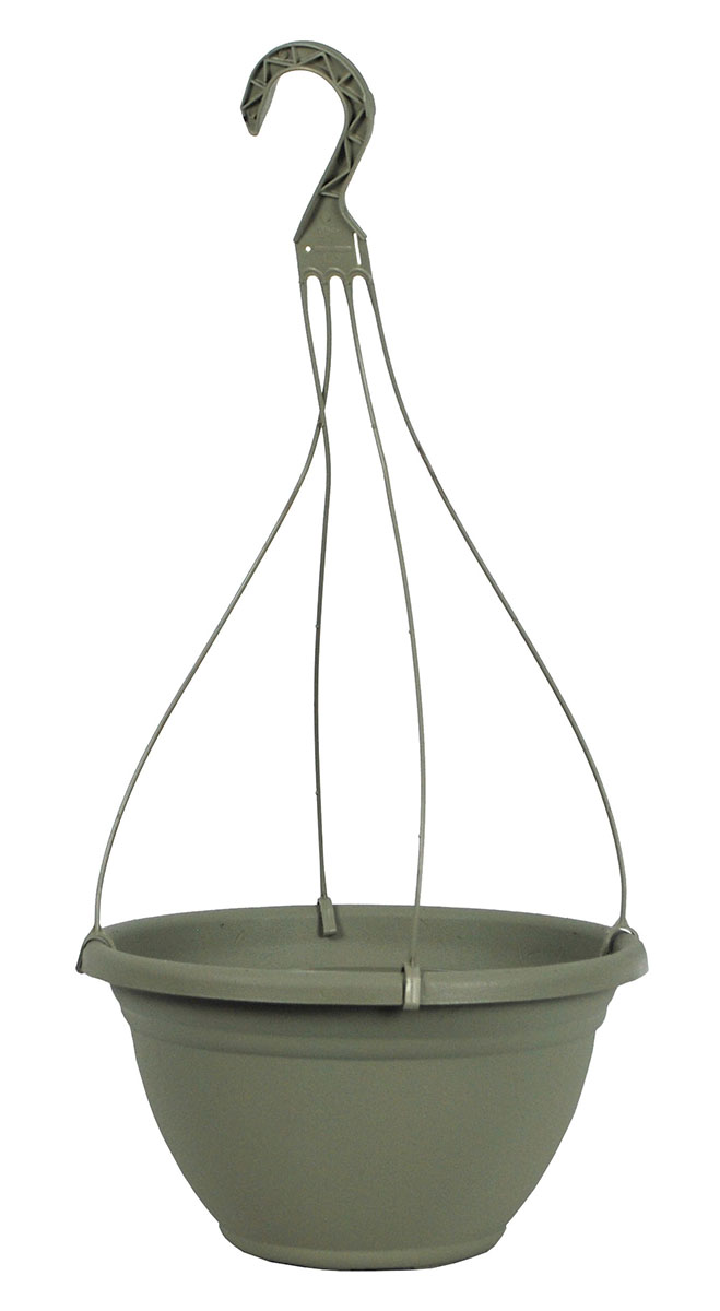12 Inch Decorative Hanging Basket with Disc, Seafoam - 50 per case
