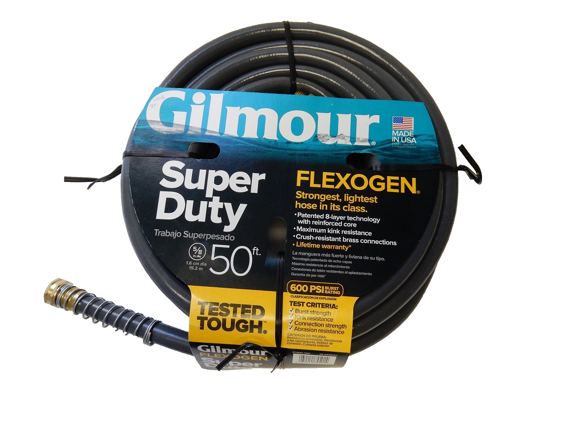 Gilmour Flex Super Duty Hose Gray 5/8" x 50' - 6 per case