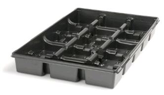 4.50" Square Press Fit Tray 15 Count Black - 50 per case